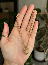 Load image into Gallery viewer, Antique Heart Padlock Chunky Rolo Bracelet