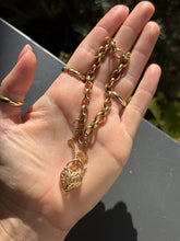 Load image into Gallery viewer, Antique Heart Padlock Chunky Rolo Bracelet