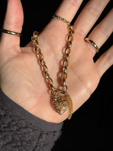 Load image into Gallery viewer, Antique Heart Padlock Chunky Rolo Bracelet