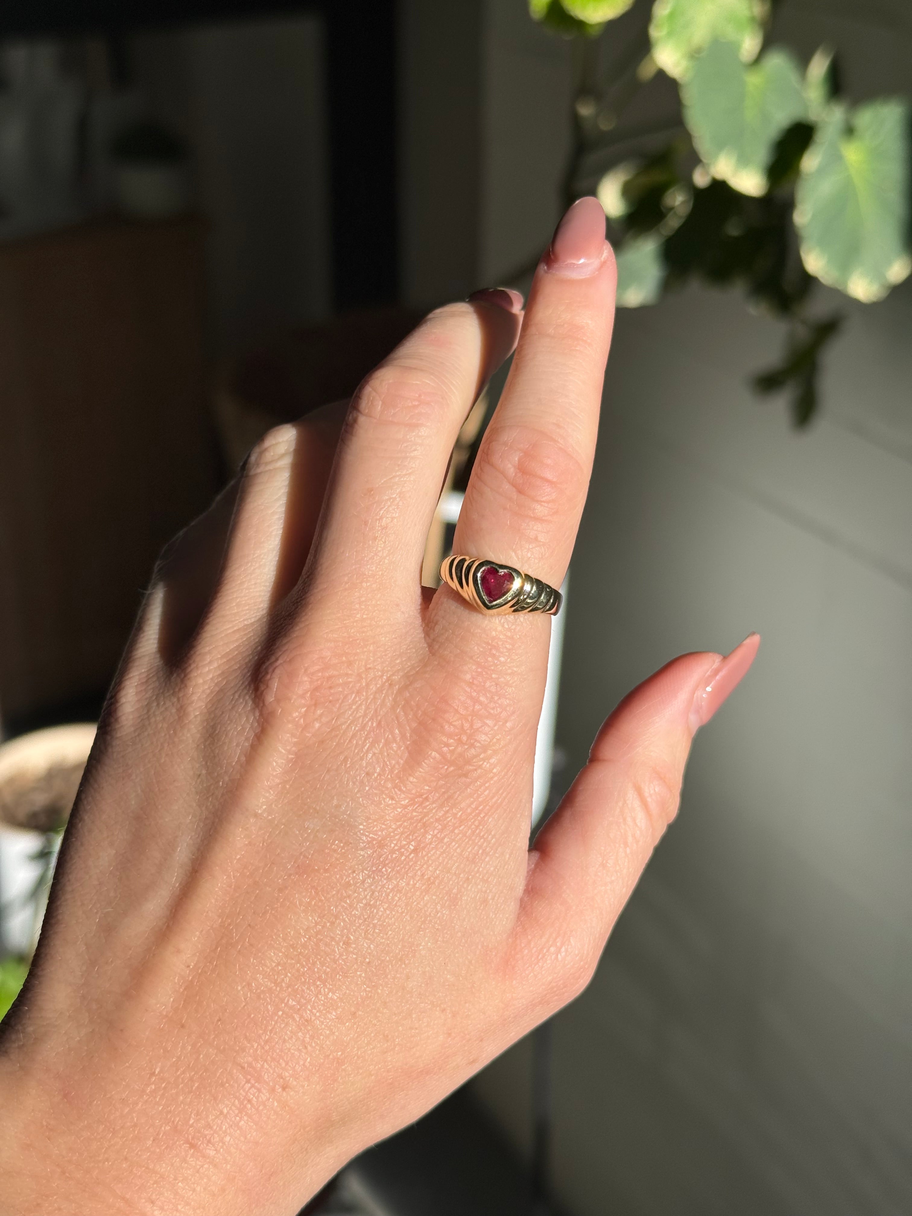 14k Ruby Heart Ring