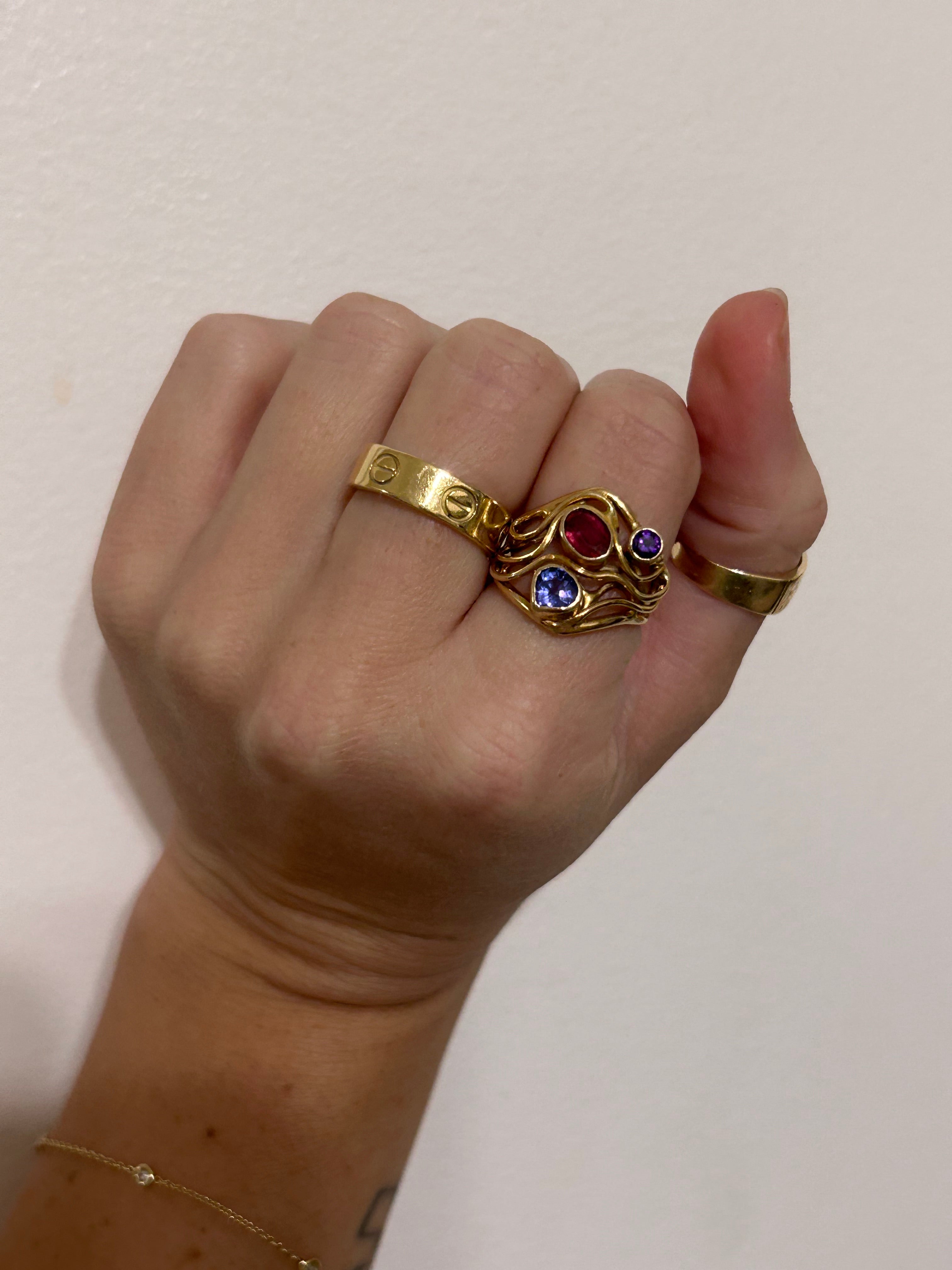 Gemstone Cluster Ring
