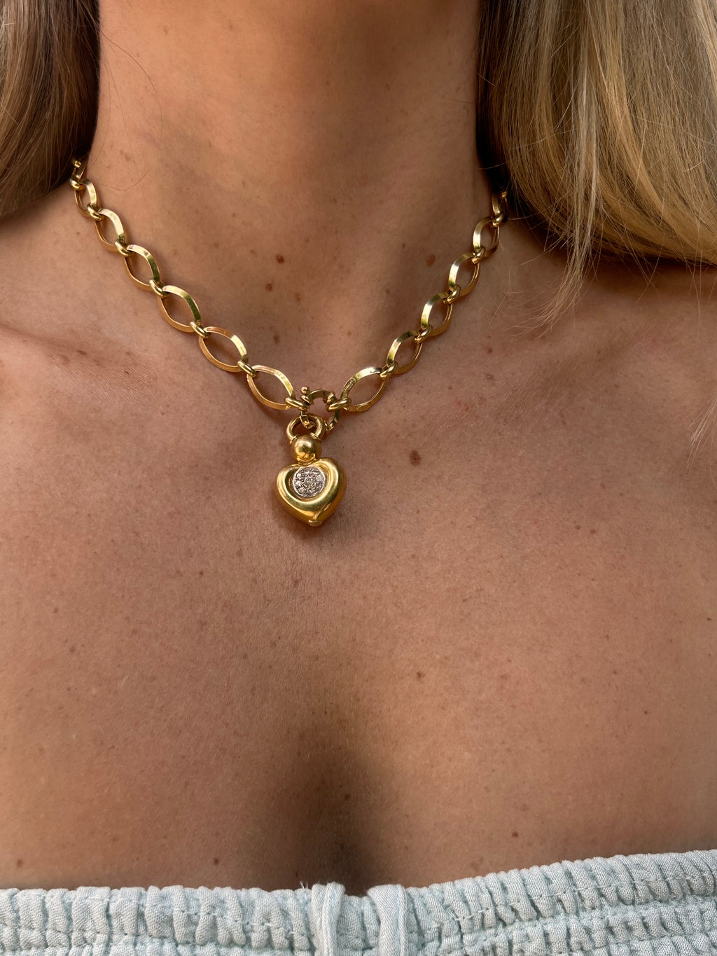Diamond Puffy Heart Charm