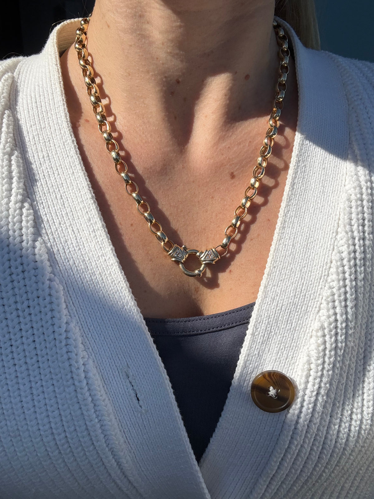 Chunky Diamond Bolt Rolo