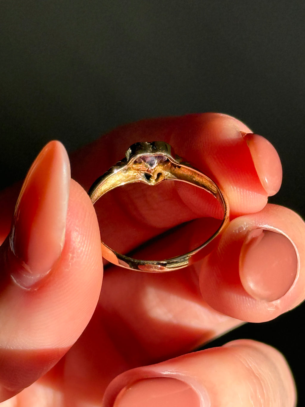Amethyst Diamond Heart Ring