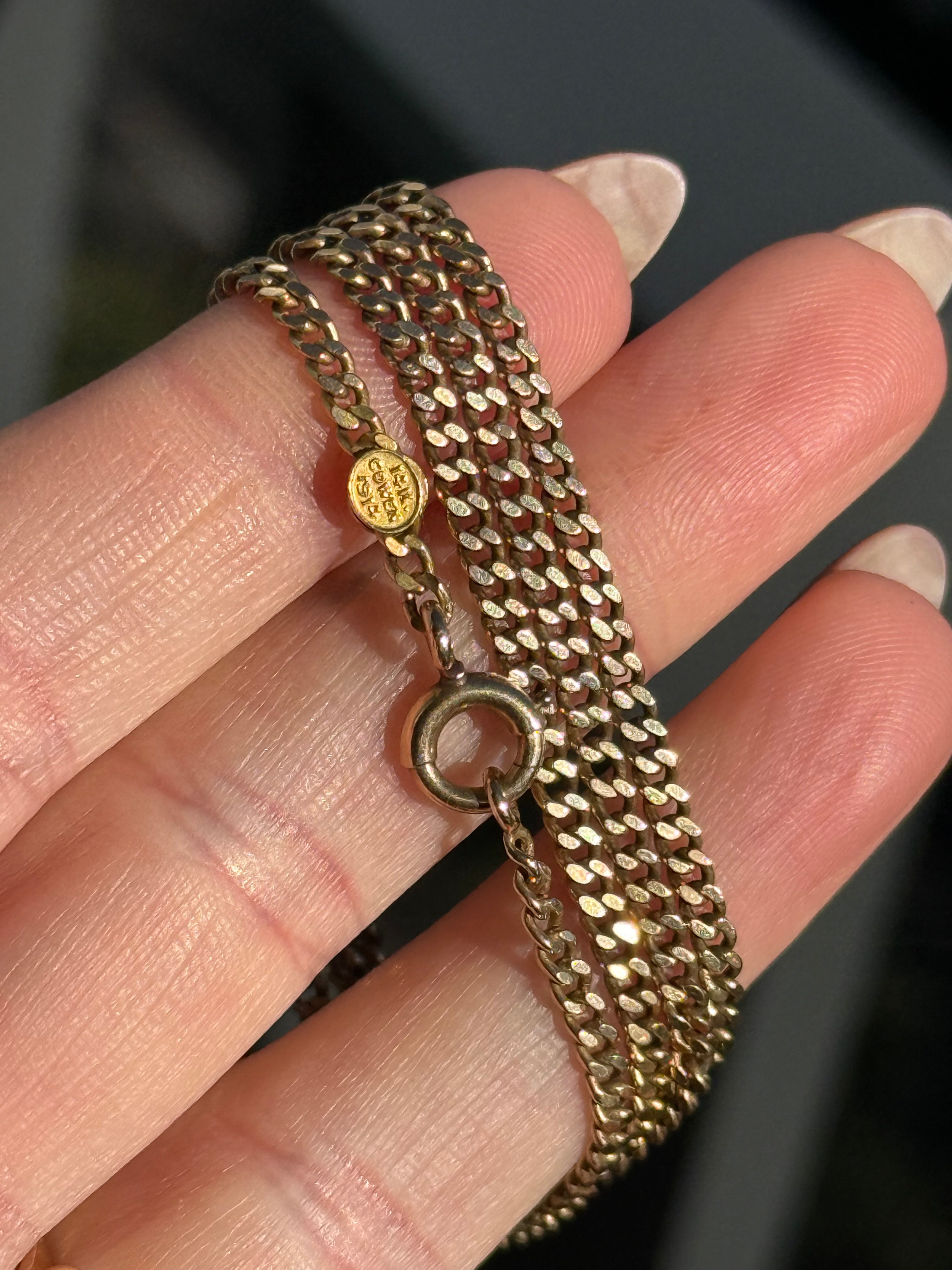 Solid Antique Cowen Curb Chain