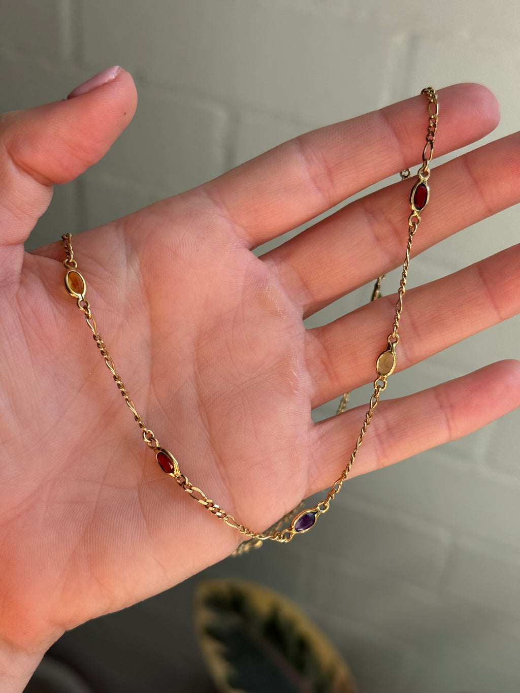 Gemstone Figaro Chain