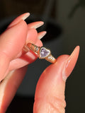 Amethyst Diamond Heart Ring