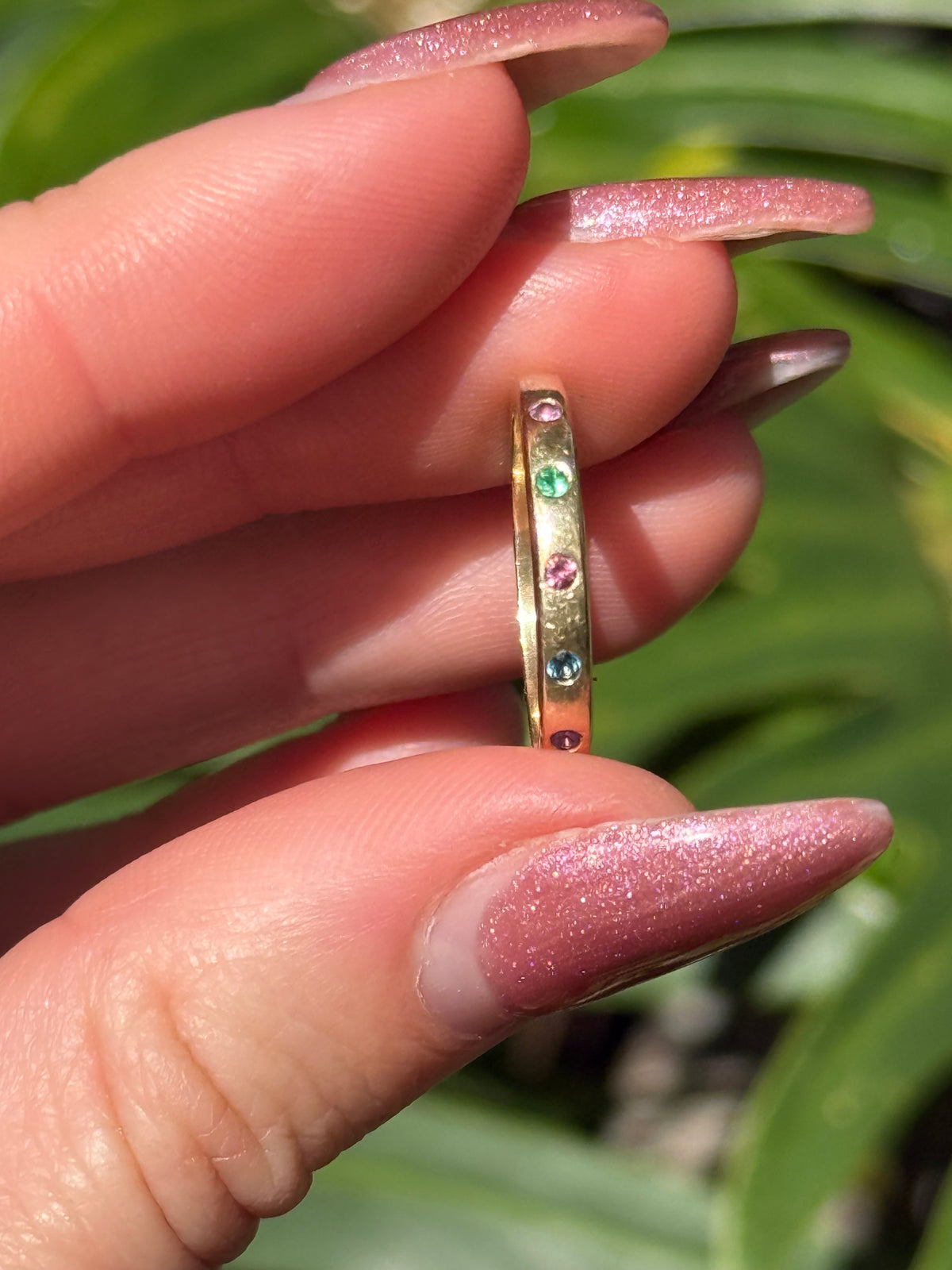 14k Multi Gemstone Band