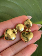 Puffy Heart Doorknocker Earrings
