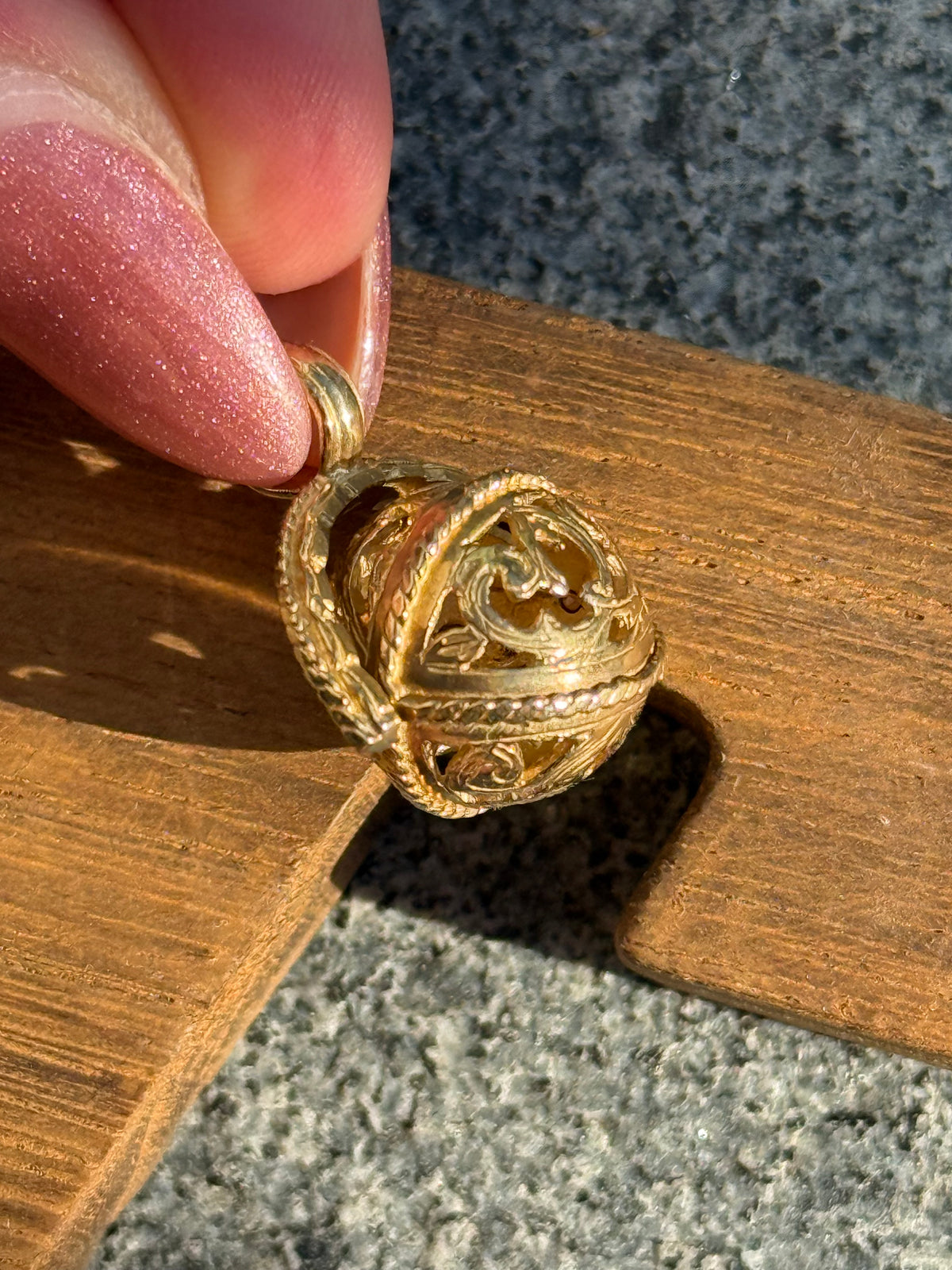 Antique Filigree Spinner Orb