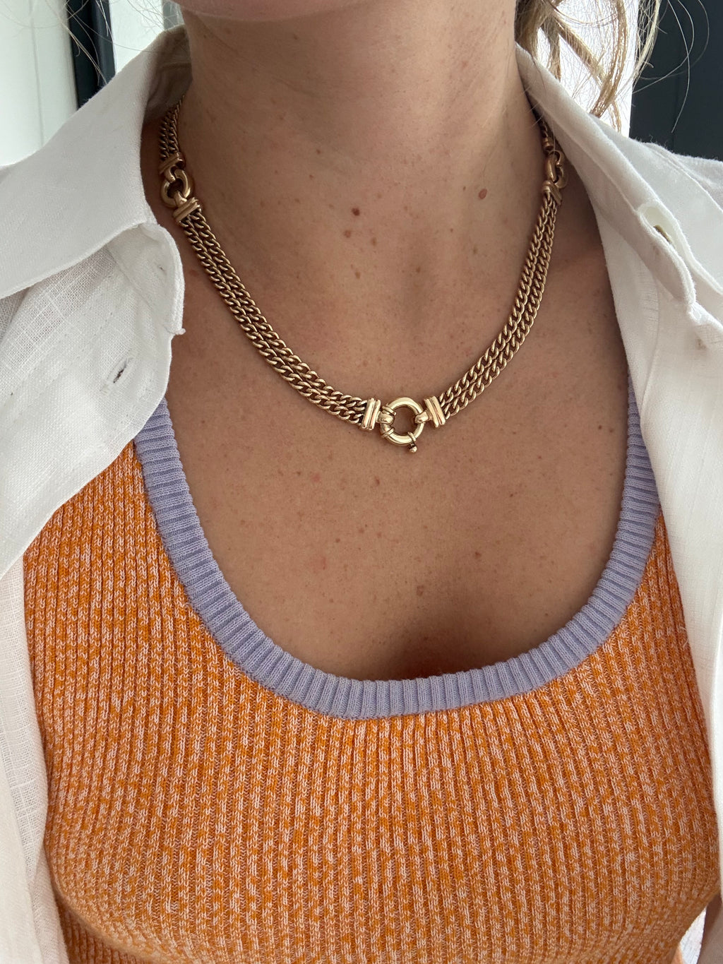 Solid Bolt Double Curb Chain