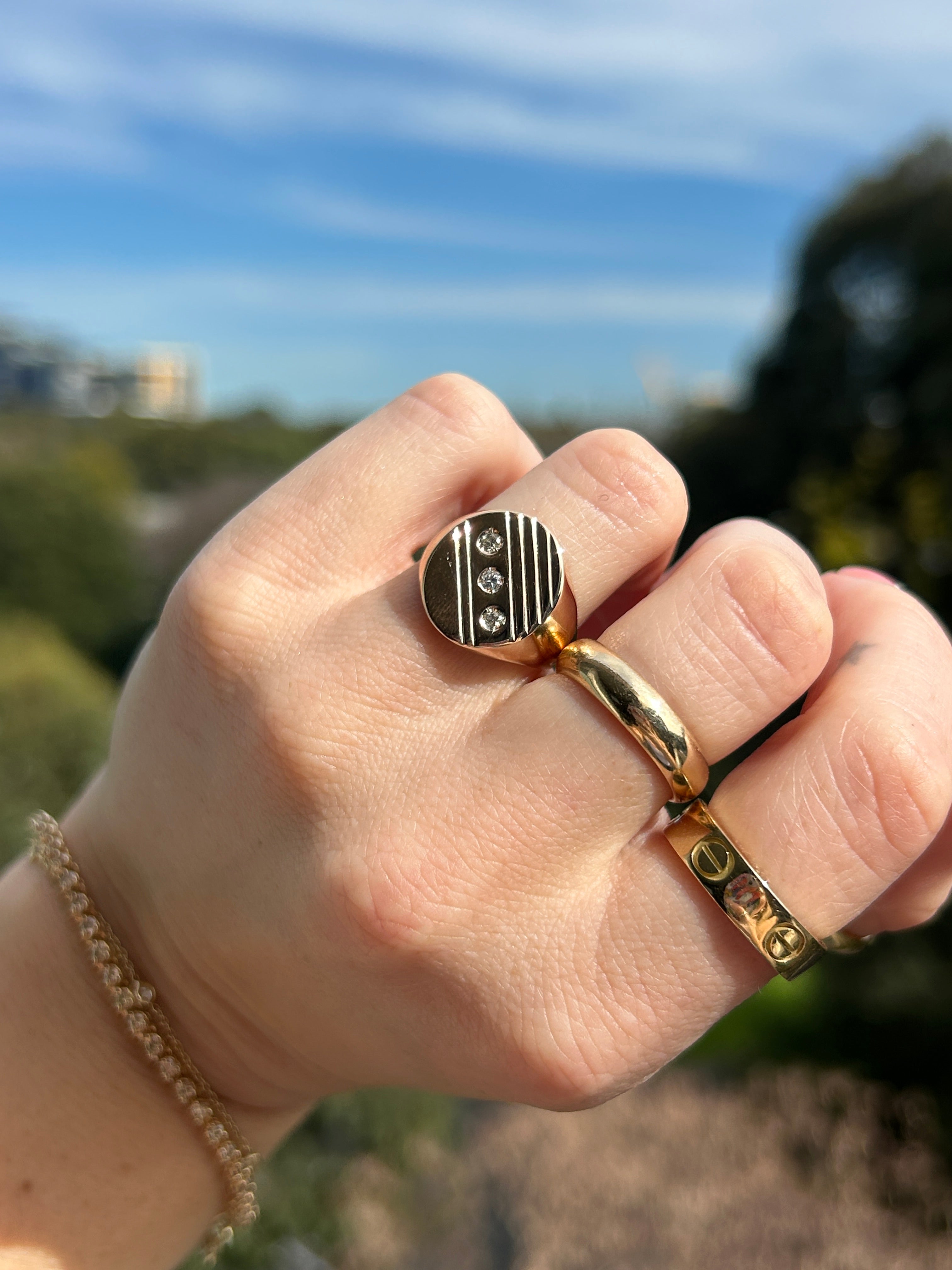 Three Diamond Signet