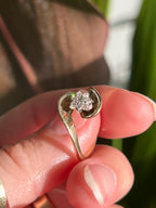 Diamond Flower Wave Ring