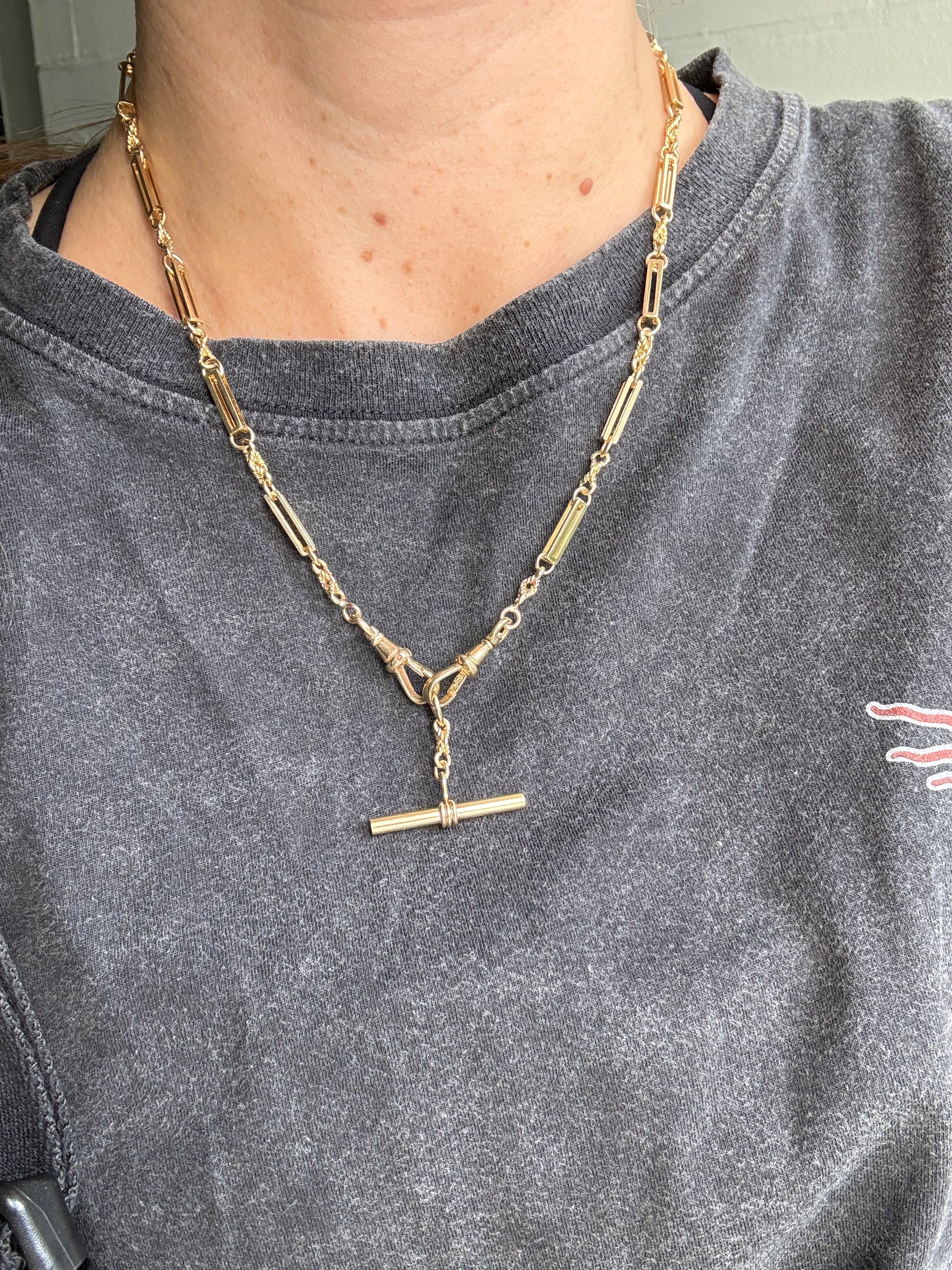 Antique Fancy Trombone Love Knot Watch Chain