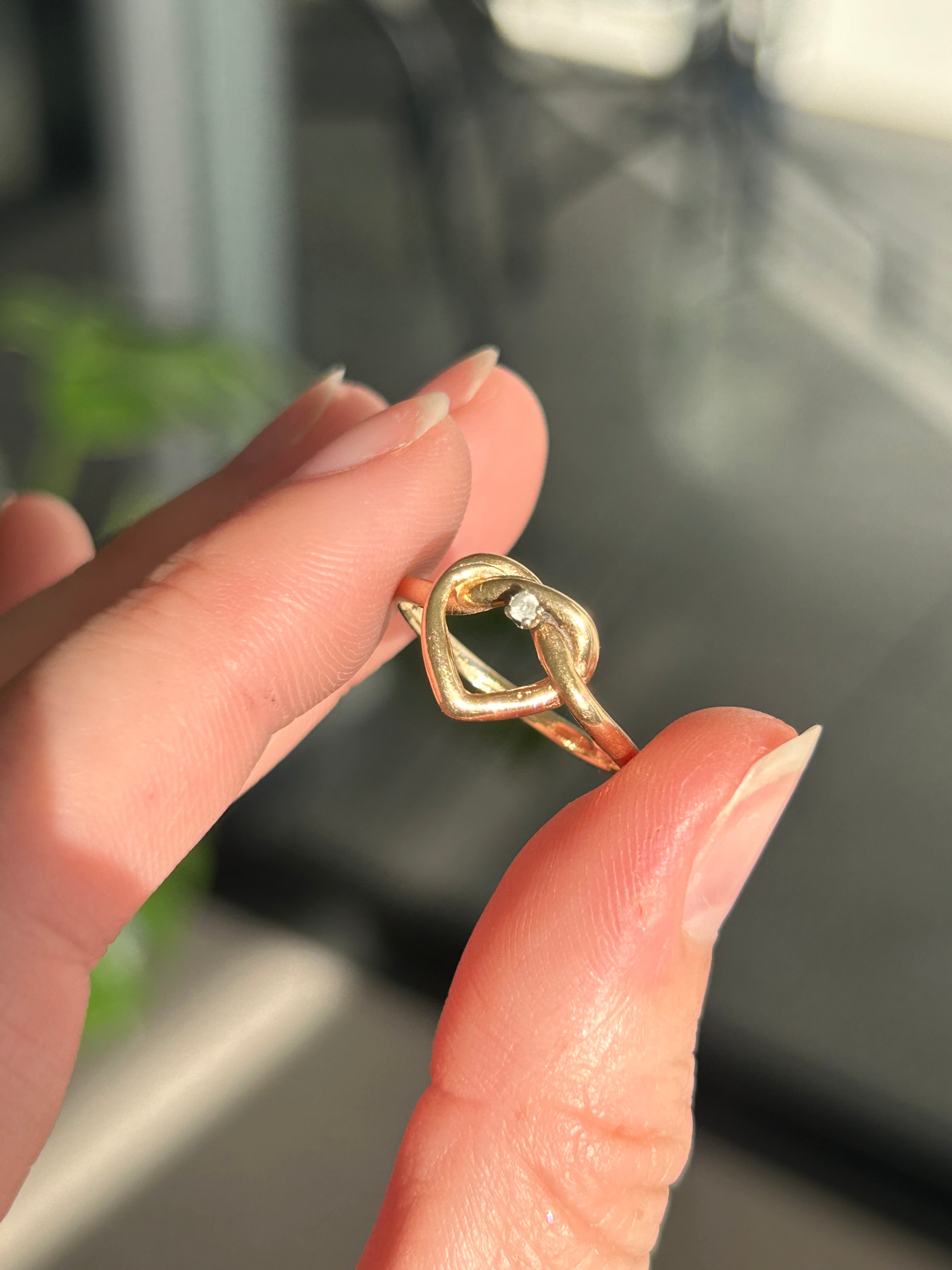 Heart Pretzel Diamond Ring