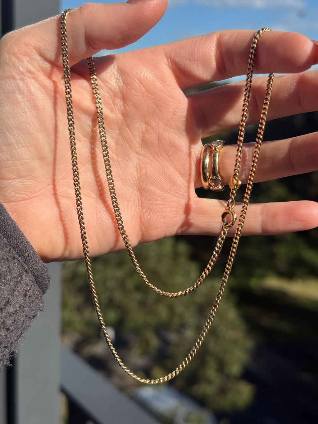 Solid Antique Cowen Curb Chain