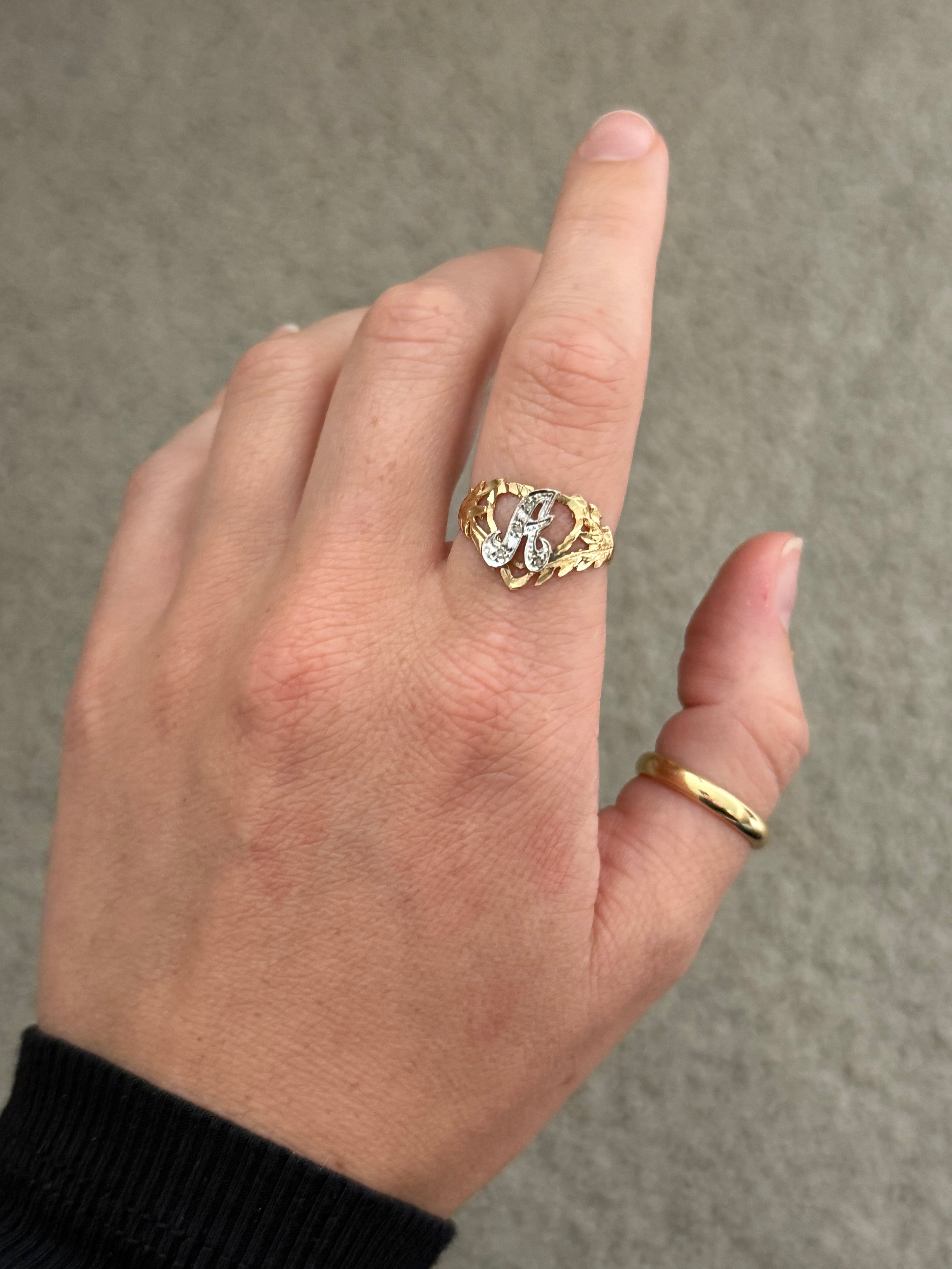 Diamond A Heart Ring