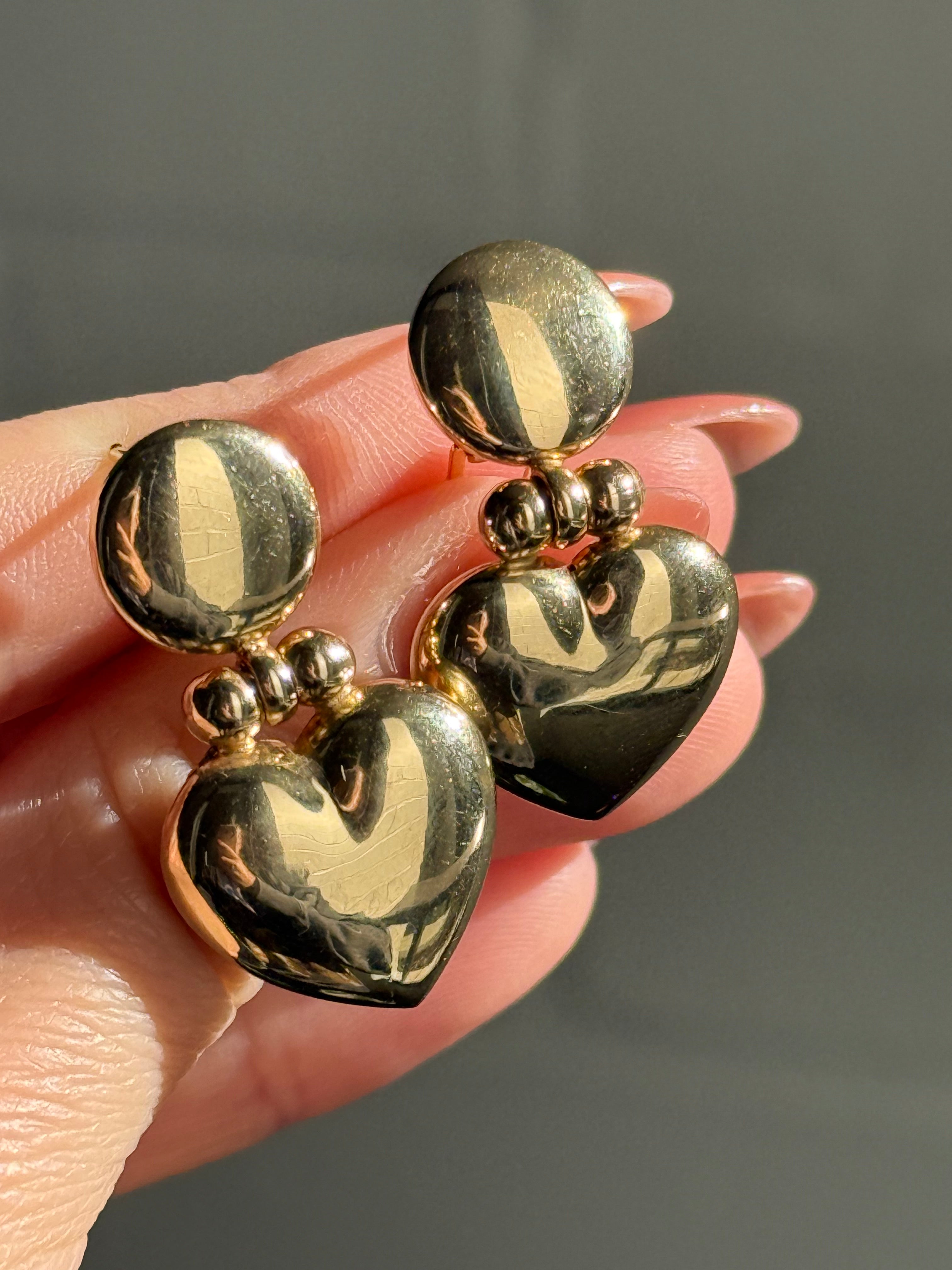 Puffy Heart Doorknocker Earrings