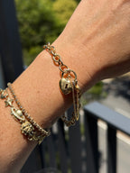 Rolo Heart Padlock Bracelet