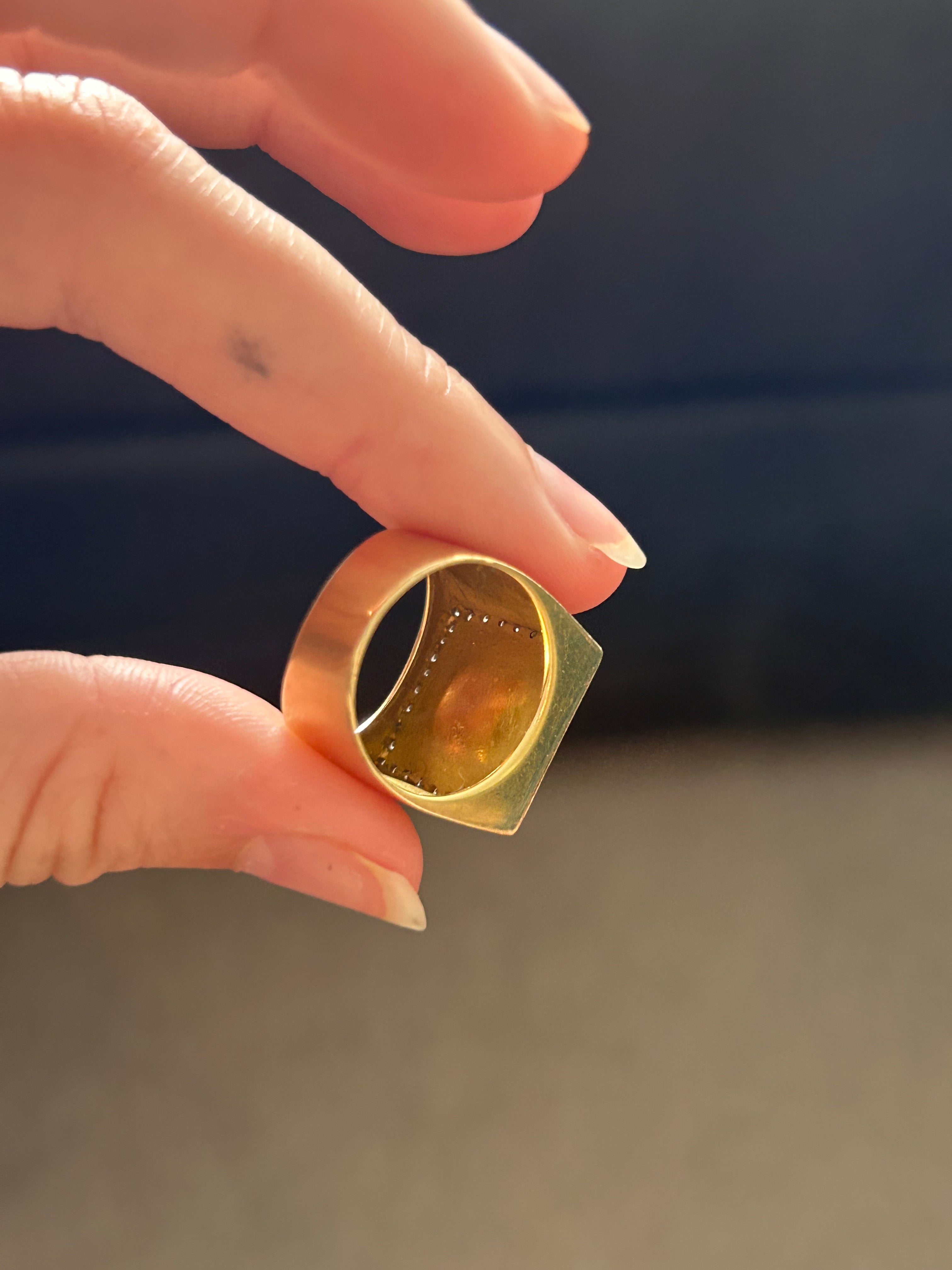 Textured Square Diamond Ring