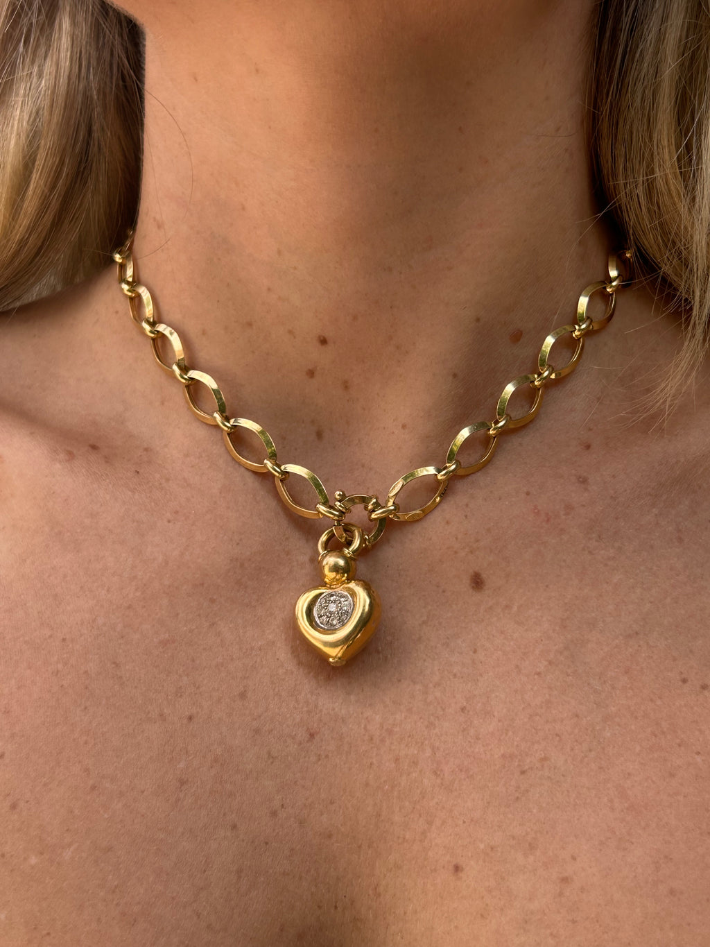 Diamond Puffy Heart Charm