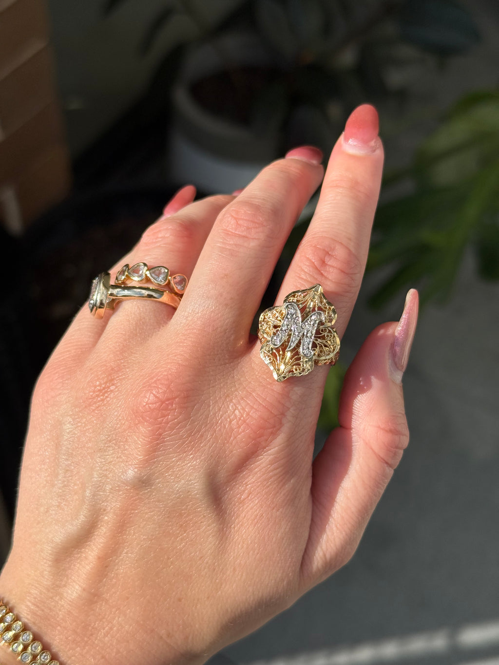 Diamond Filigree M Ring