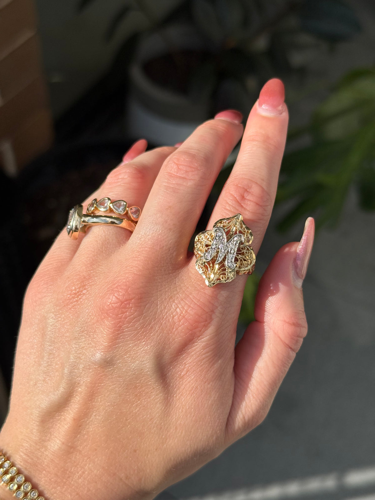 Diamond Filigree M Ring
