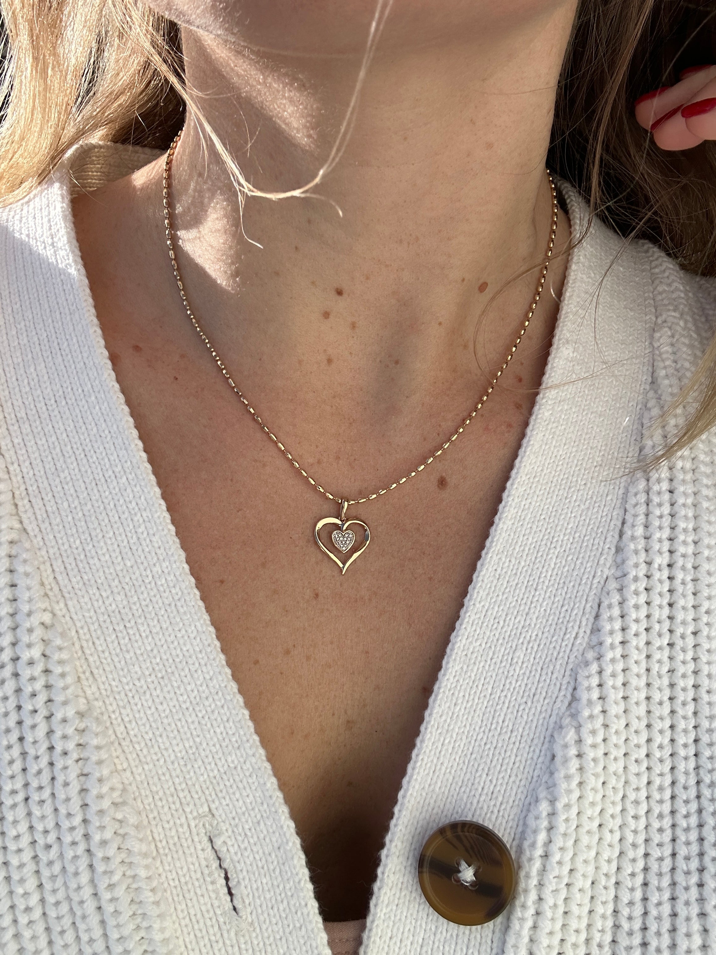 Diamond Heart Charm