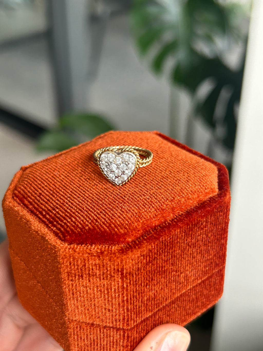 Diamond Pave Heart Ring