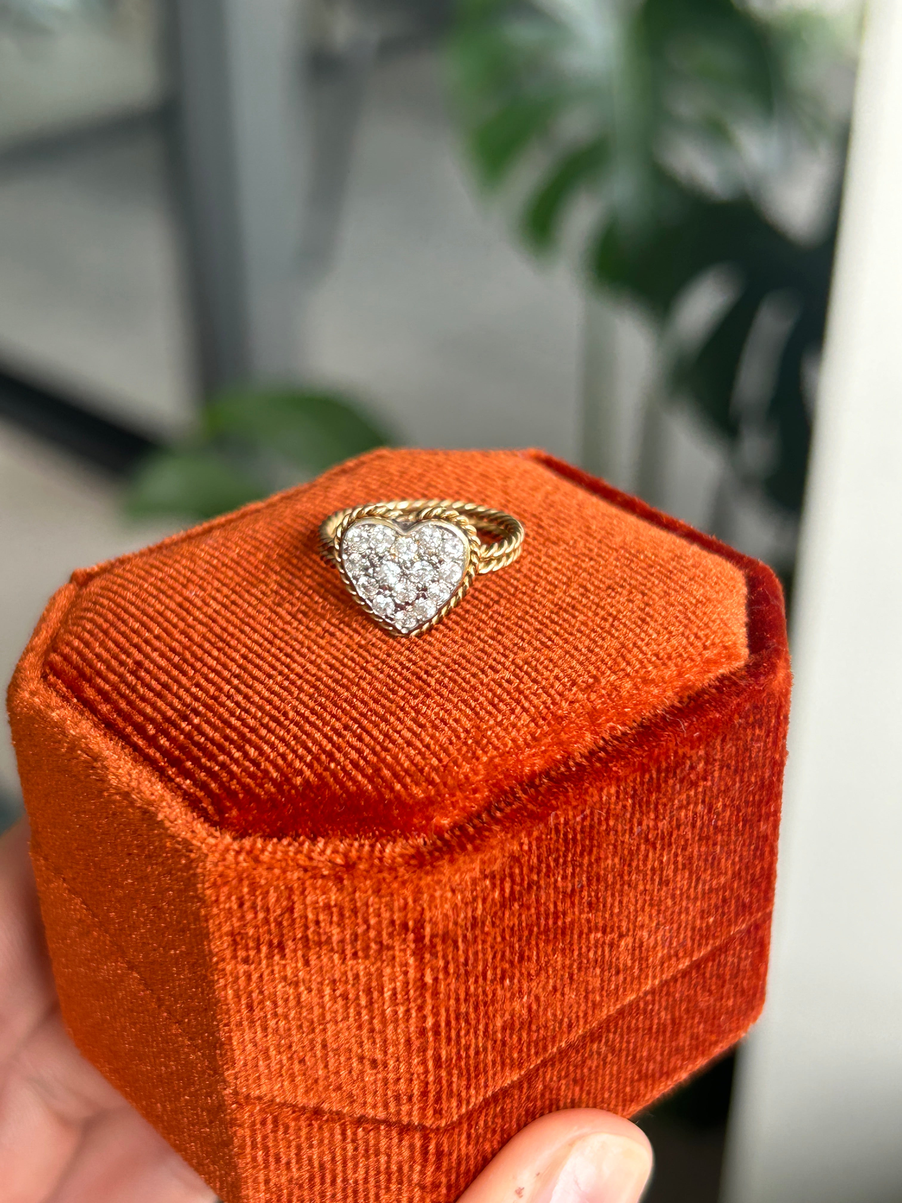 Diamond Pave Heart Ring