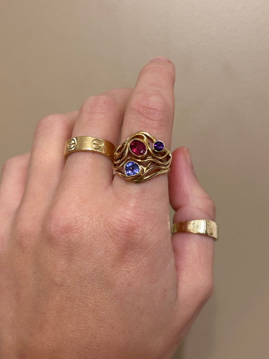Gemstone Cluster Ring