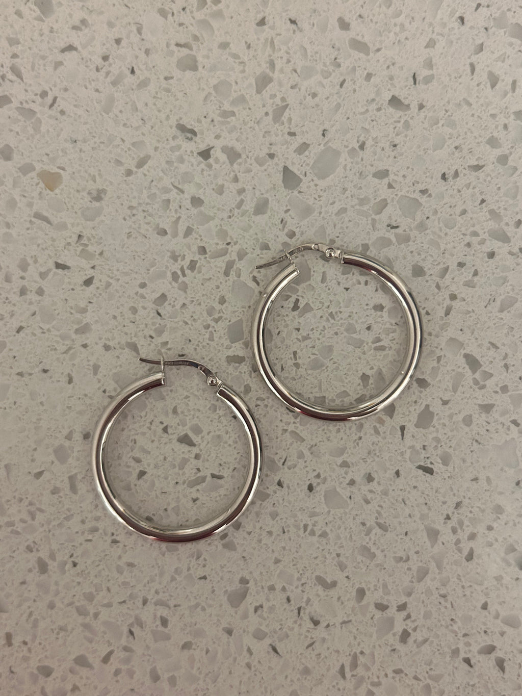 White Gold Hoops
