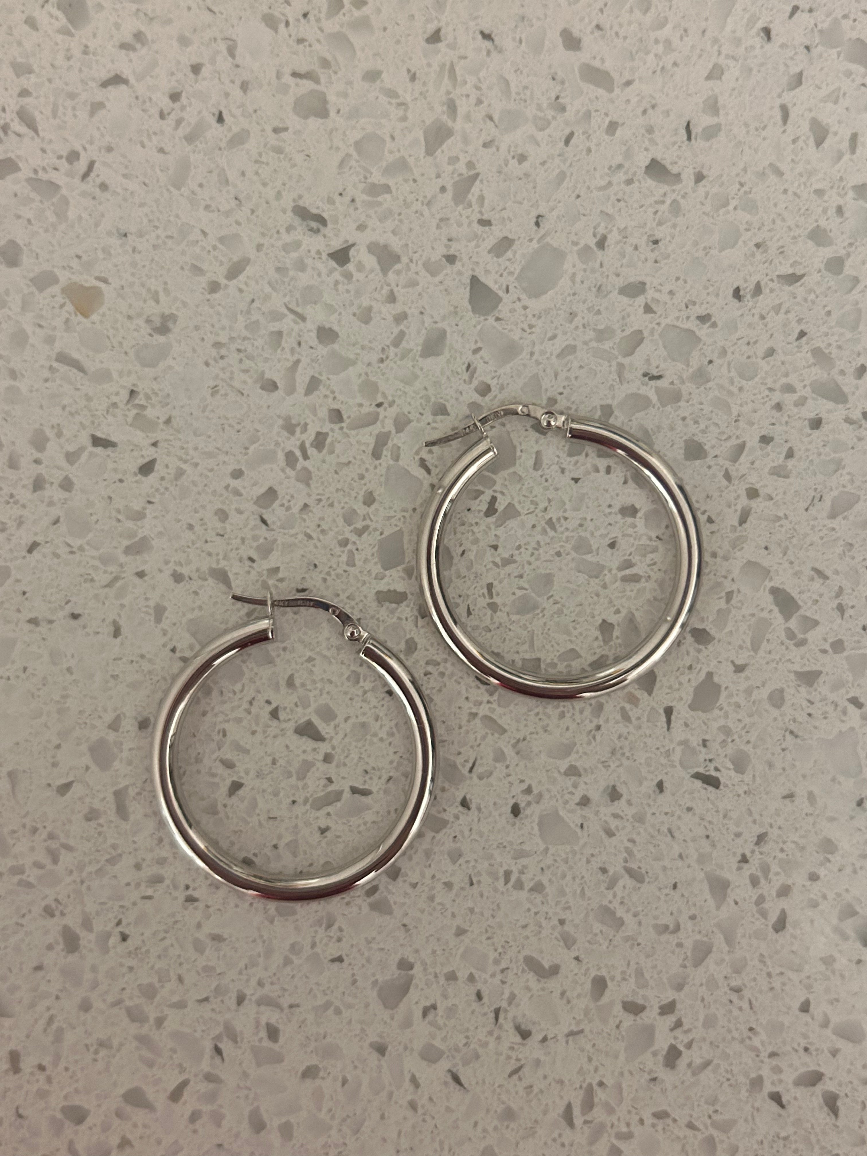 White Gold Hoops