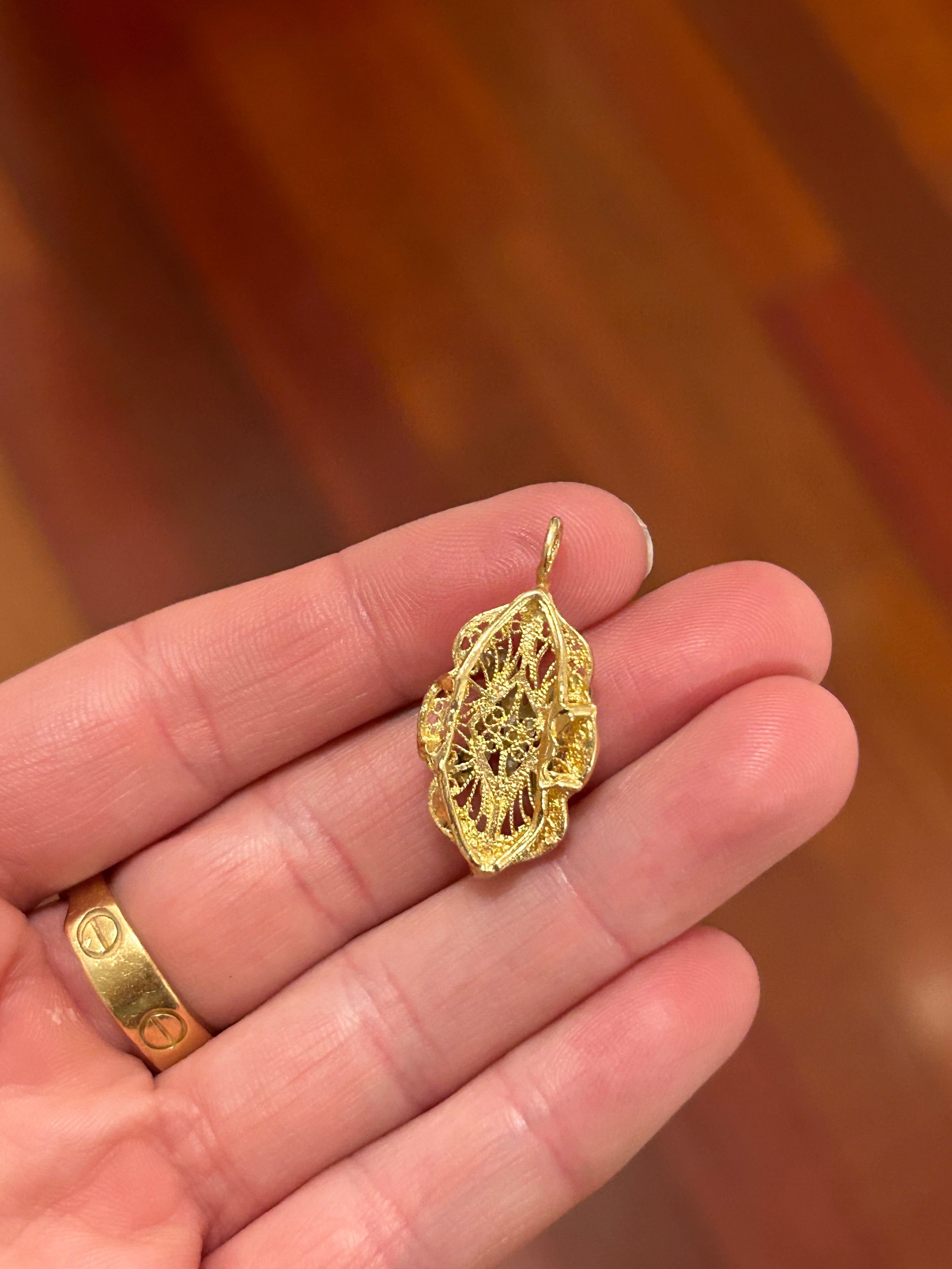 Diamond Filigree M Charm
