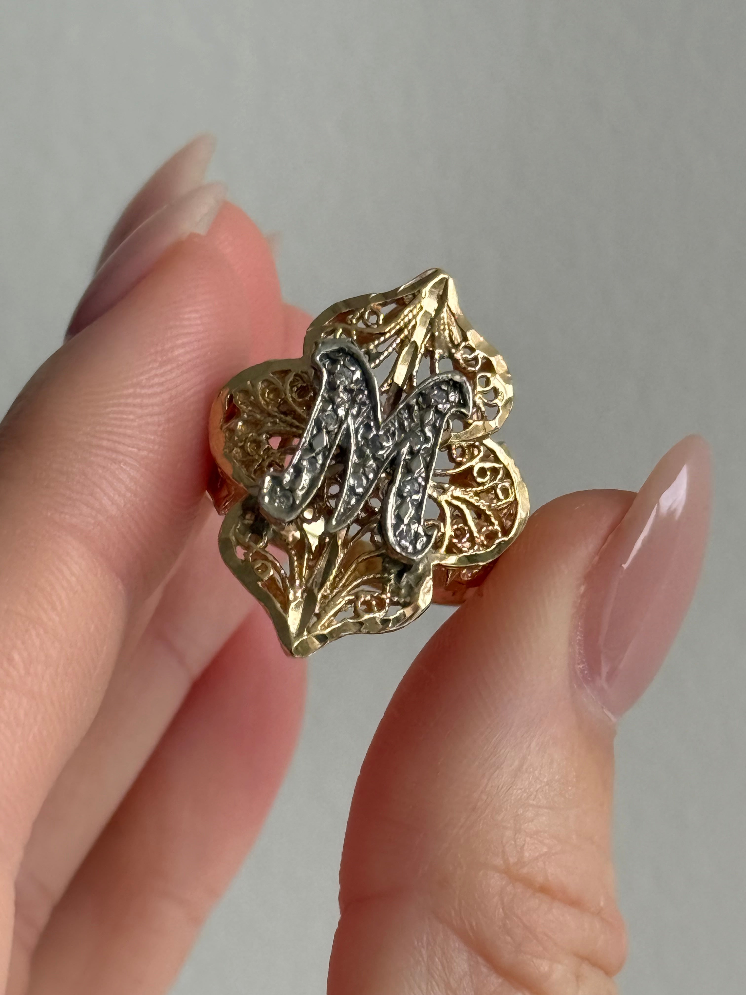 Diamond Filigree M Ring
