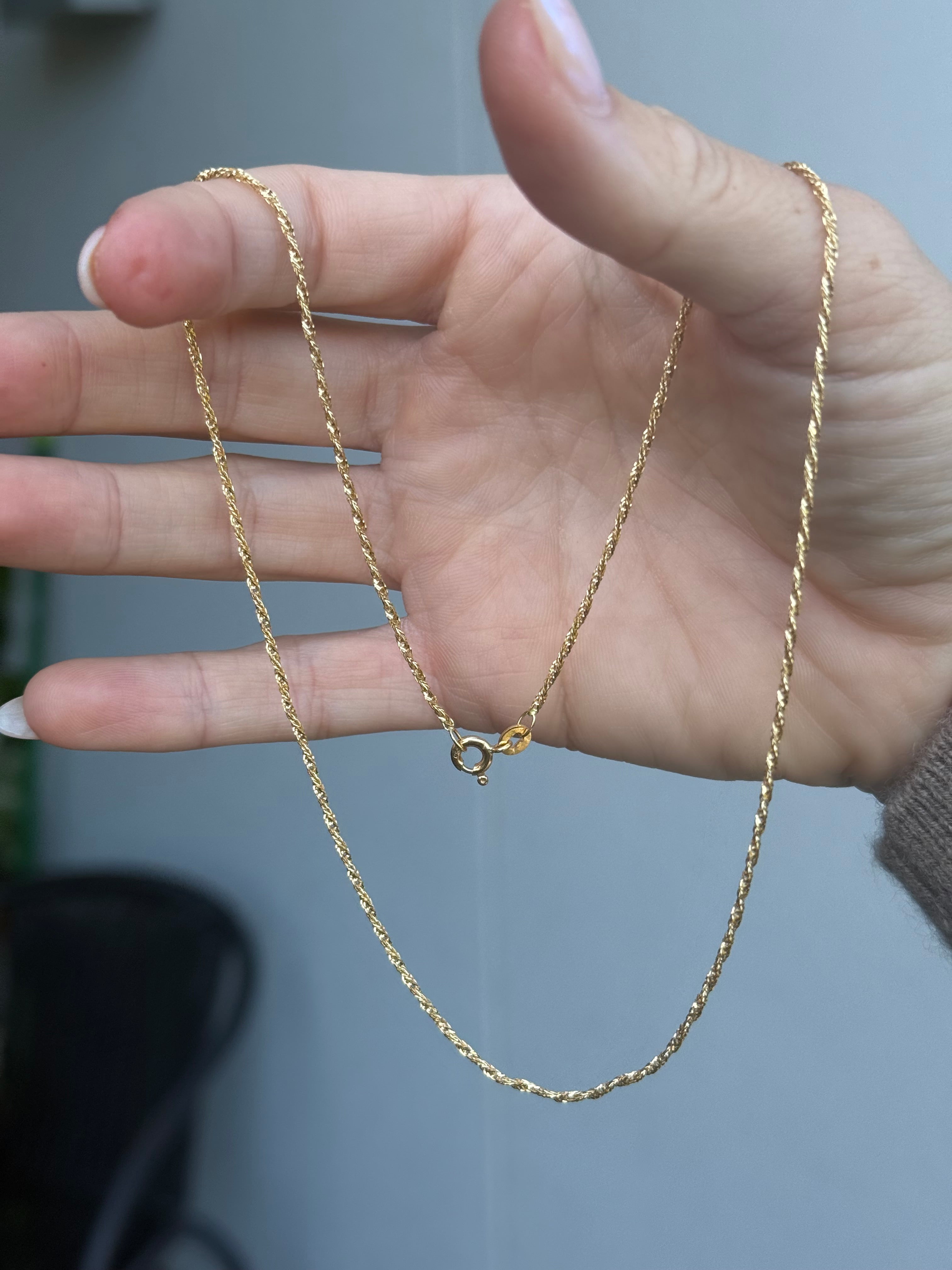 Twisted Diamond Cut Shiny Rope Chain