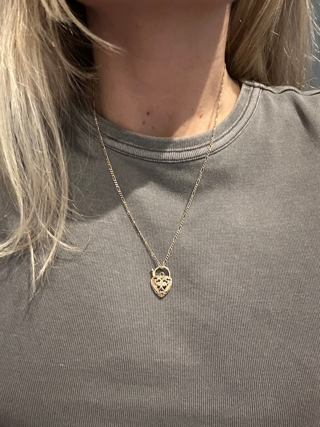 Antique Heart Padlock Charm