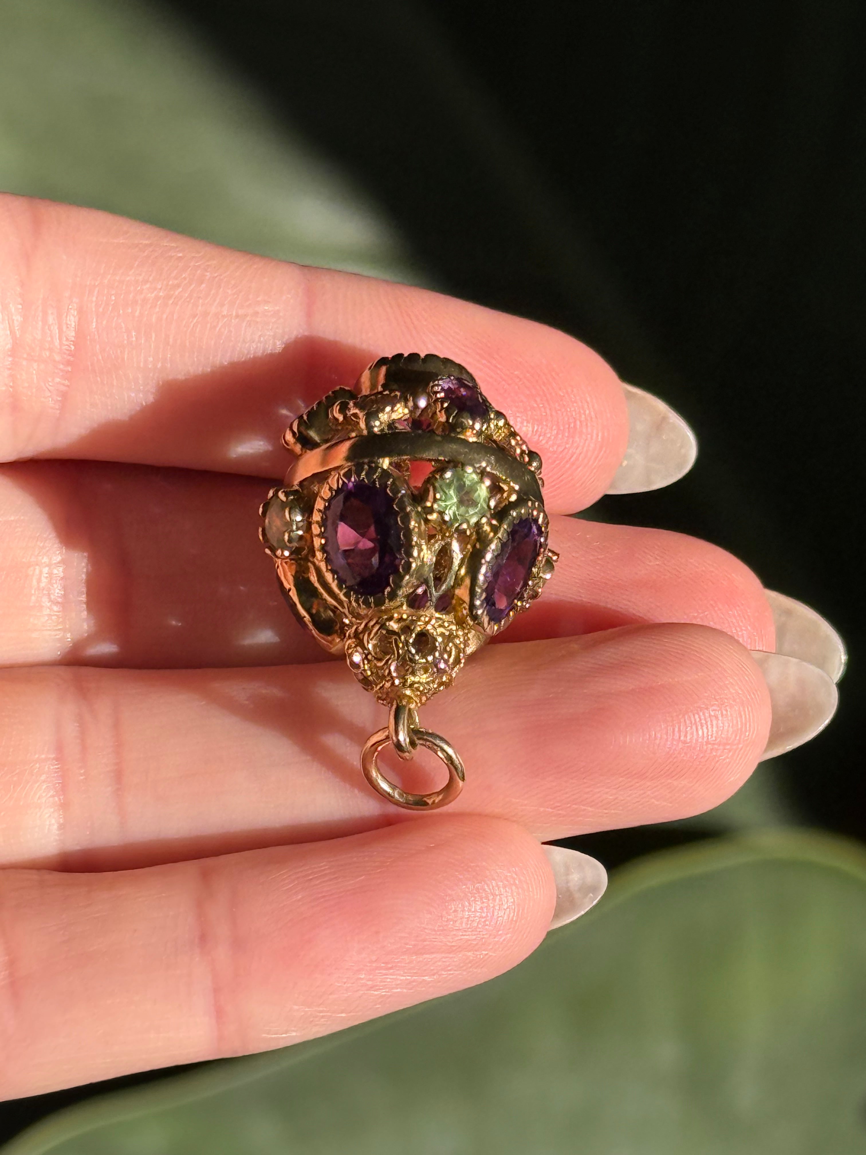 Antique Amethyst Peridot Sputnik