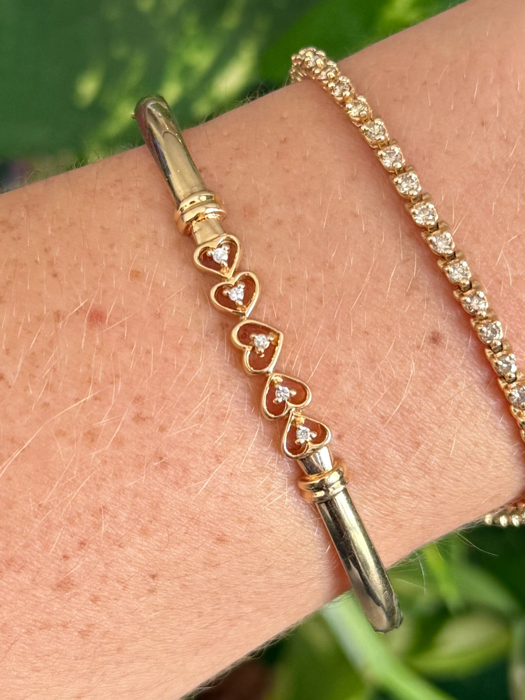 Heart Diamond Bangle