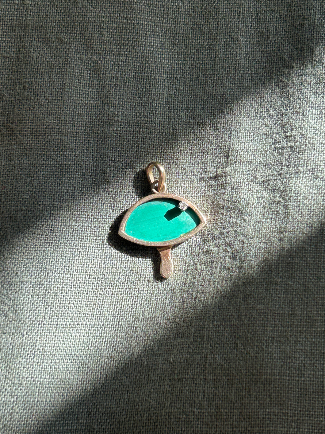 Malachite Mushroom Charm