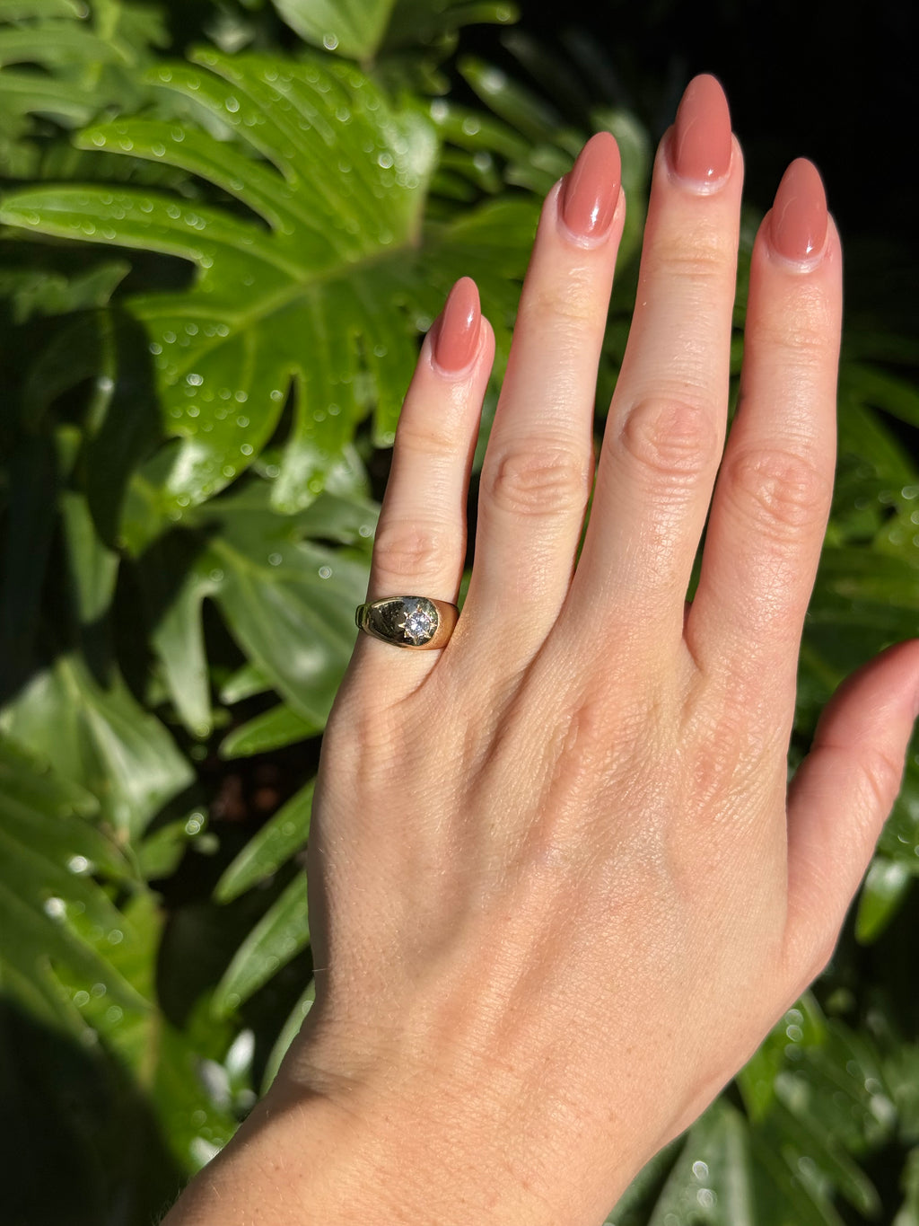 Vintage Diamond Starburst Dome Ring