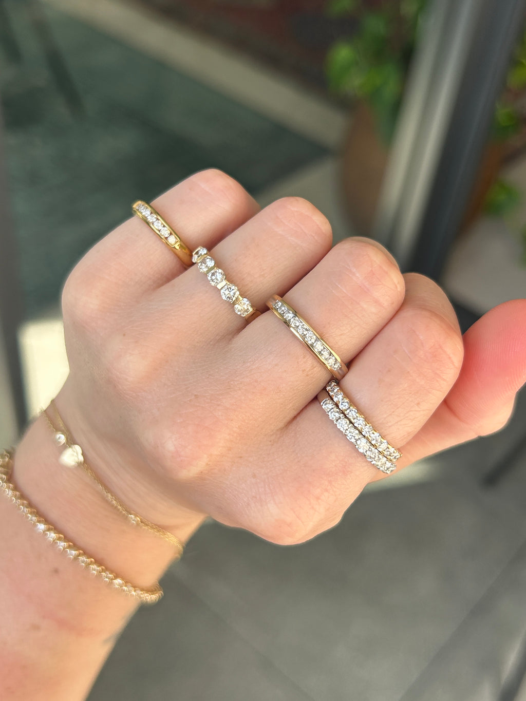 White Gold Half Eternity Diamond Band