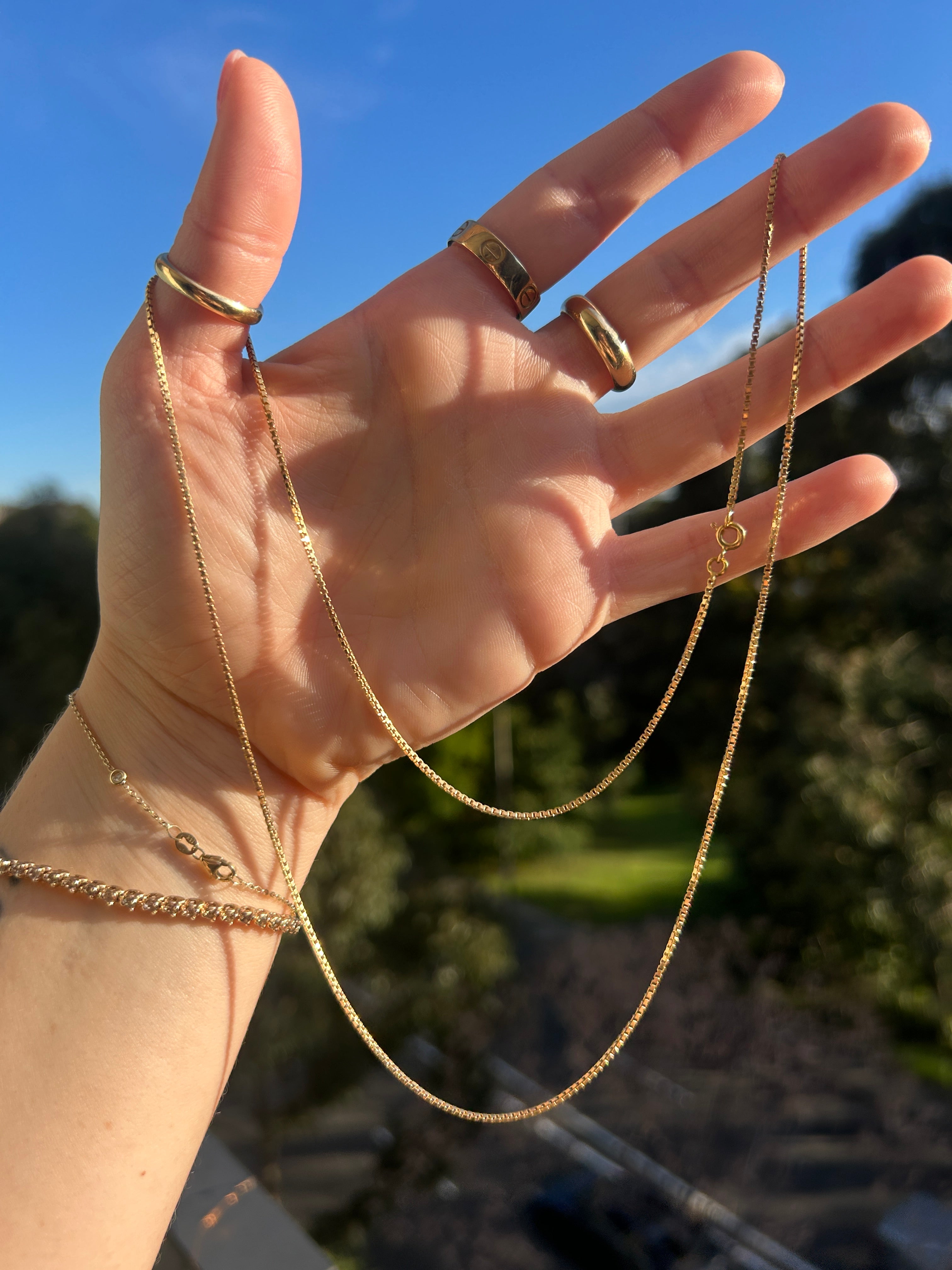 Long Solid Box Chain