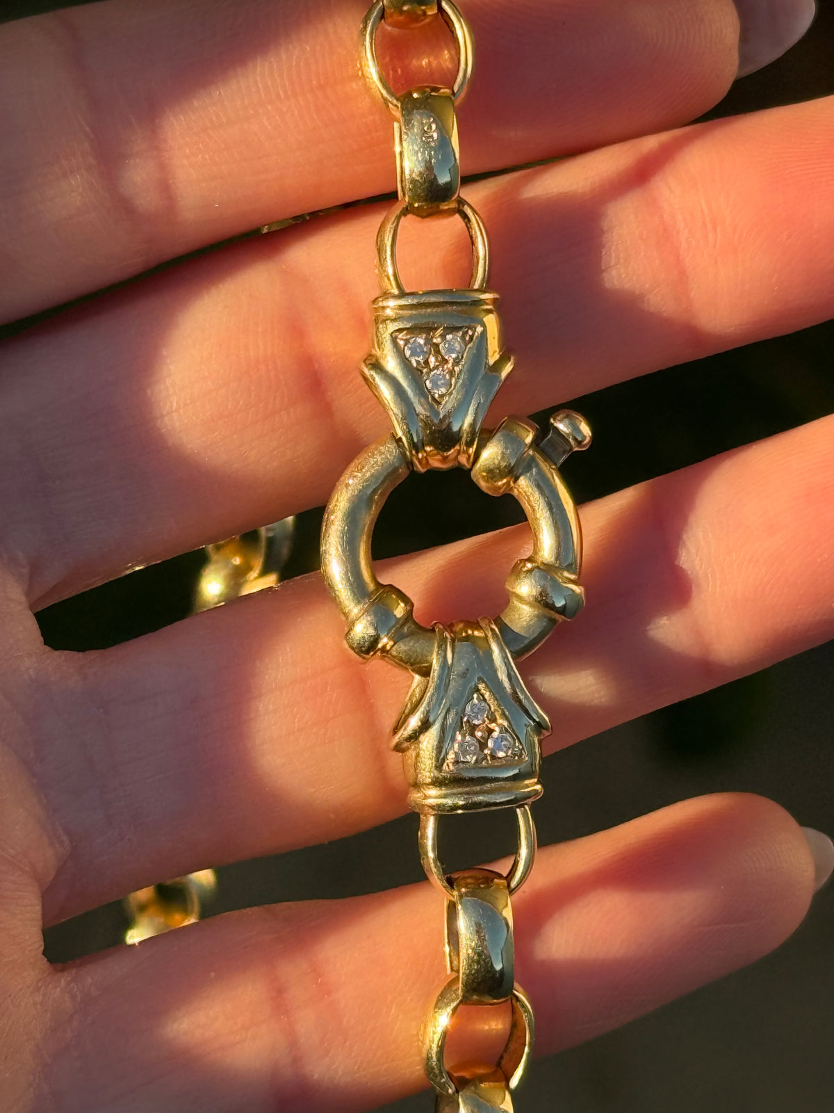 Chunky Diamond Bolt Rolo