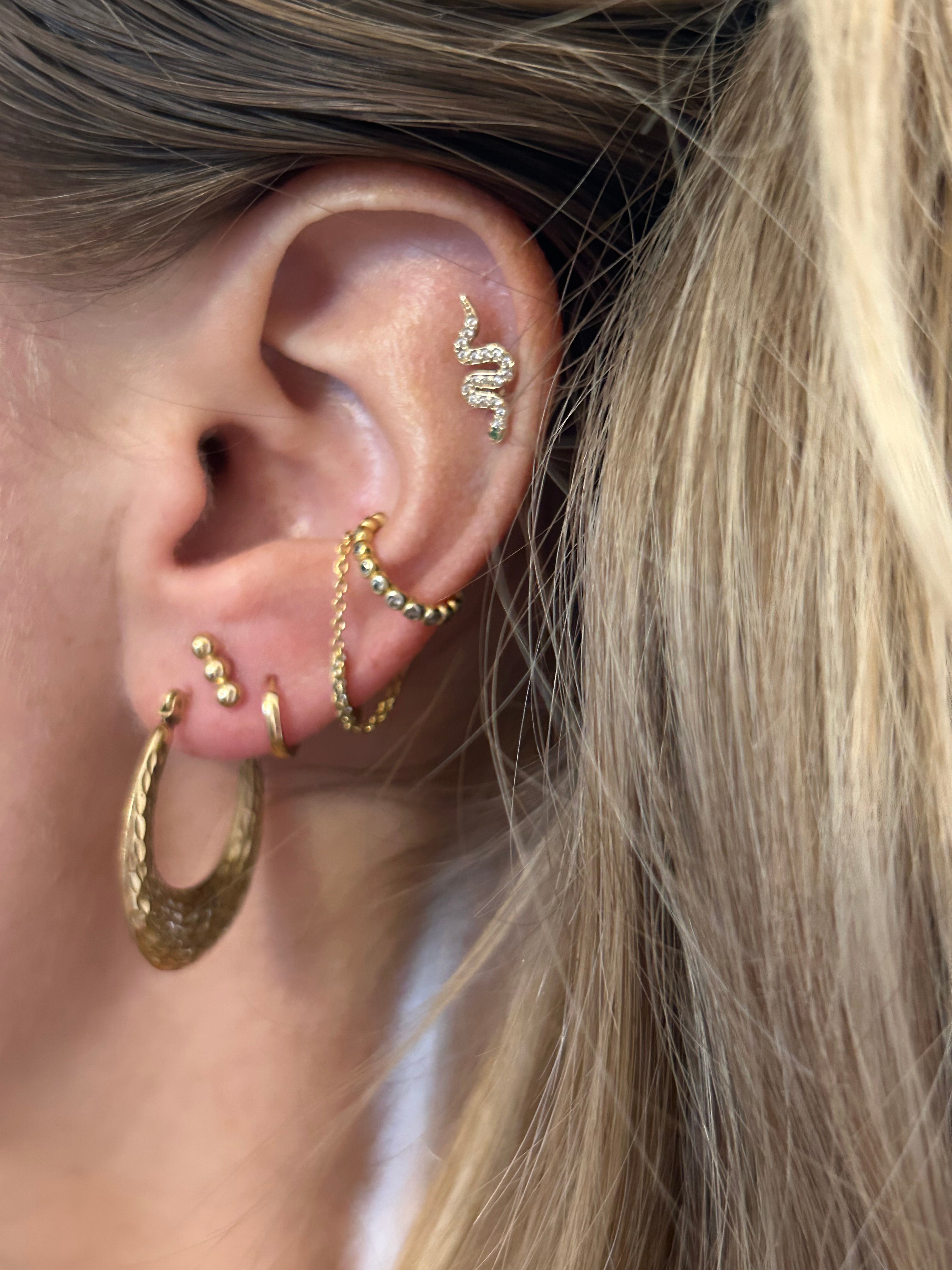 Diamond Cut Oval Hoops