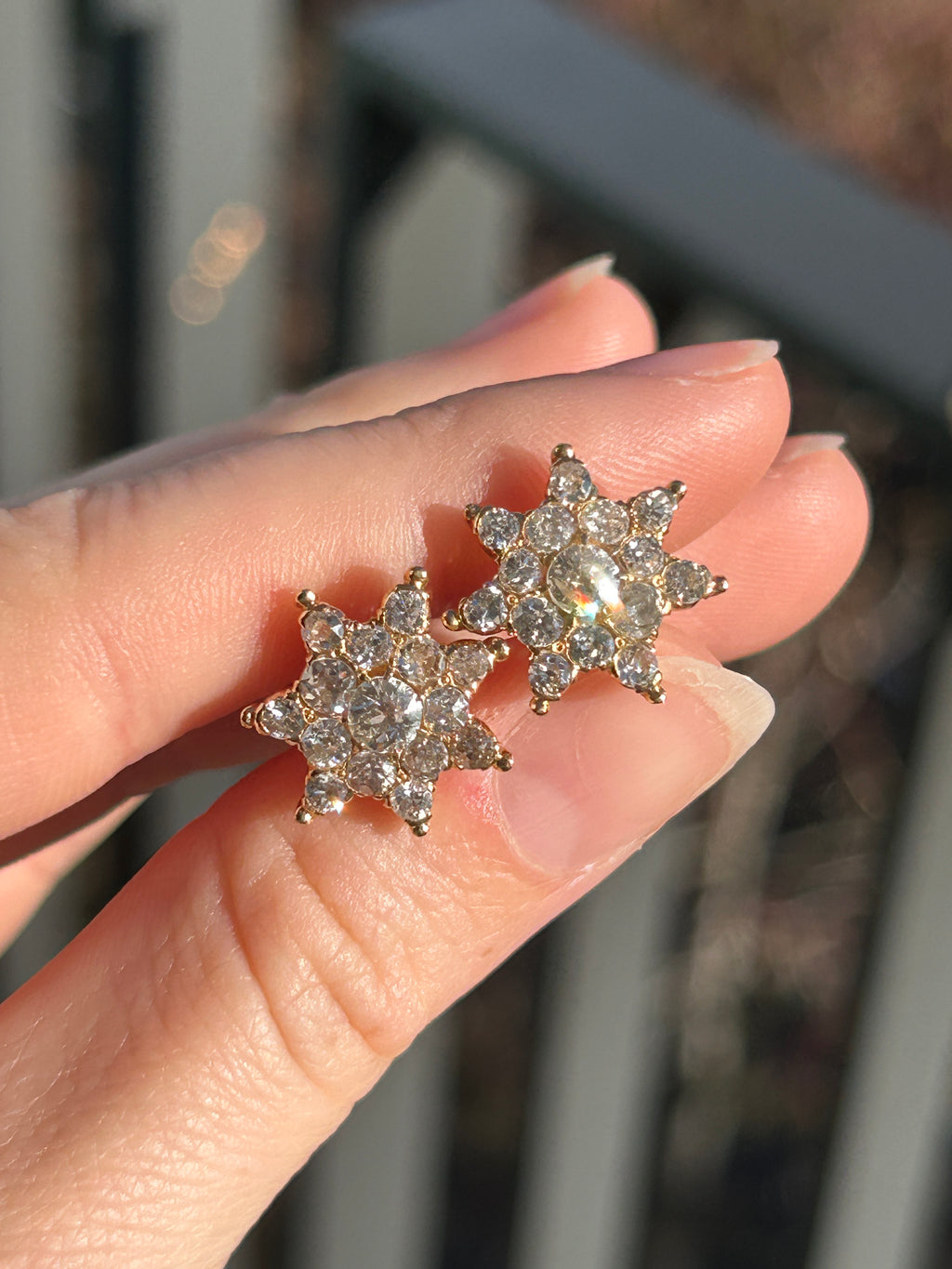 Old Euro Diamond Star Studs