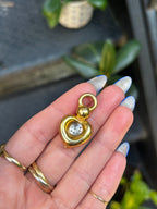 Diamond Puffy Heart Charm