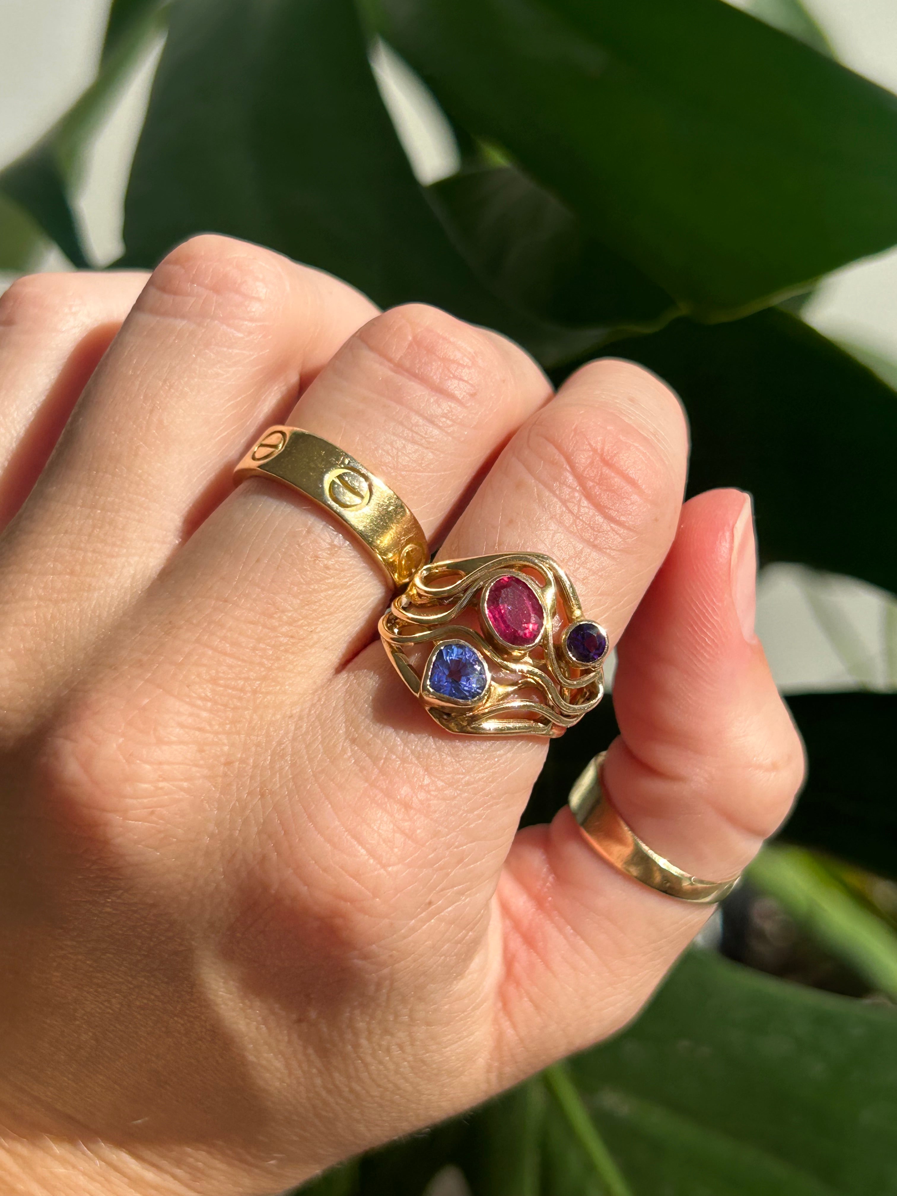 Gemstone Cluster Ring