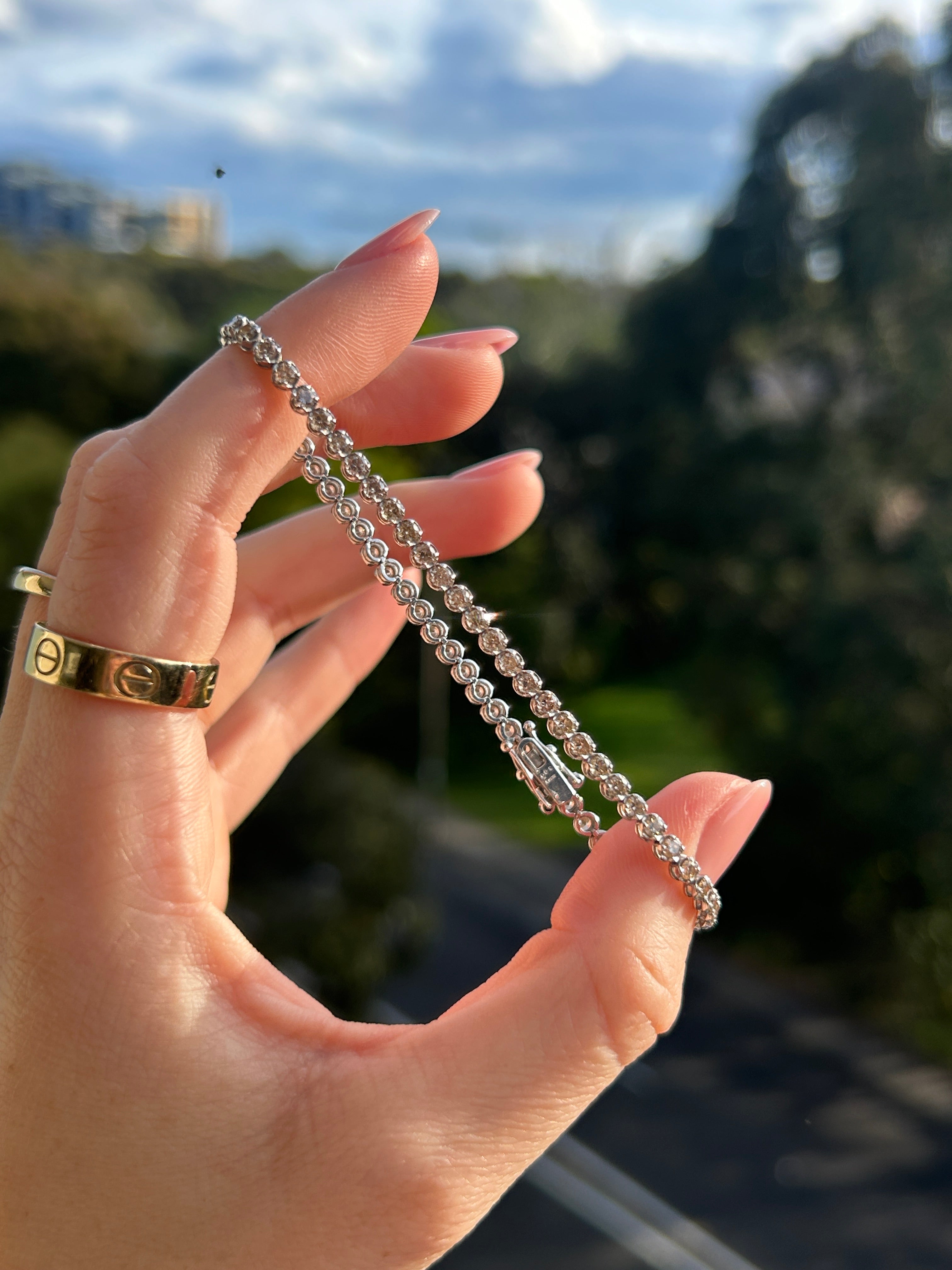 Sterling Silver Diamond Tennis Bracelet