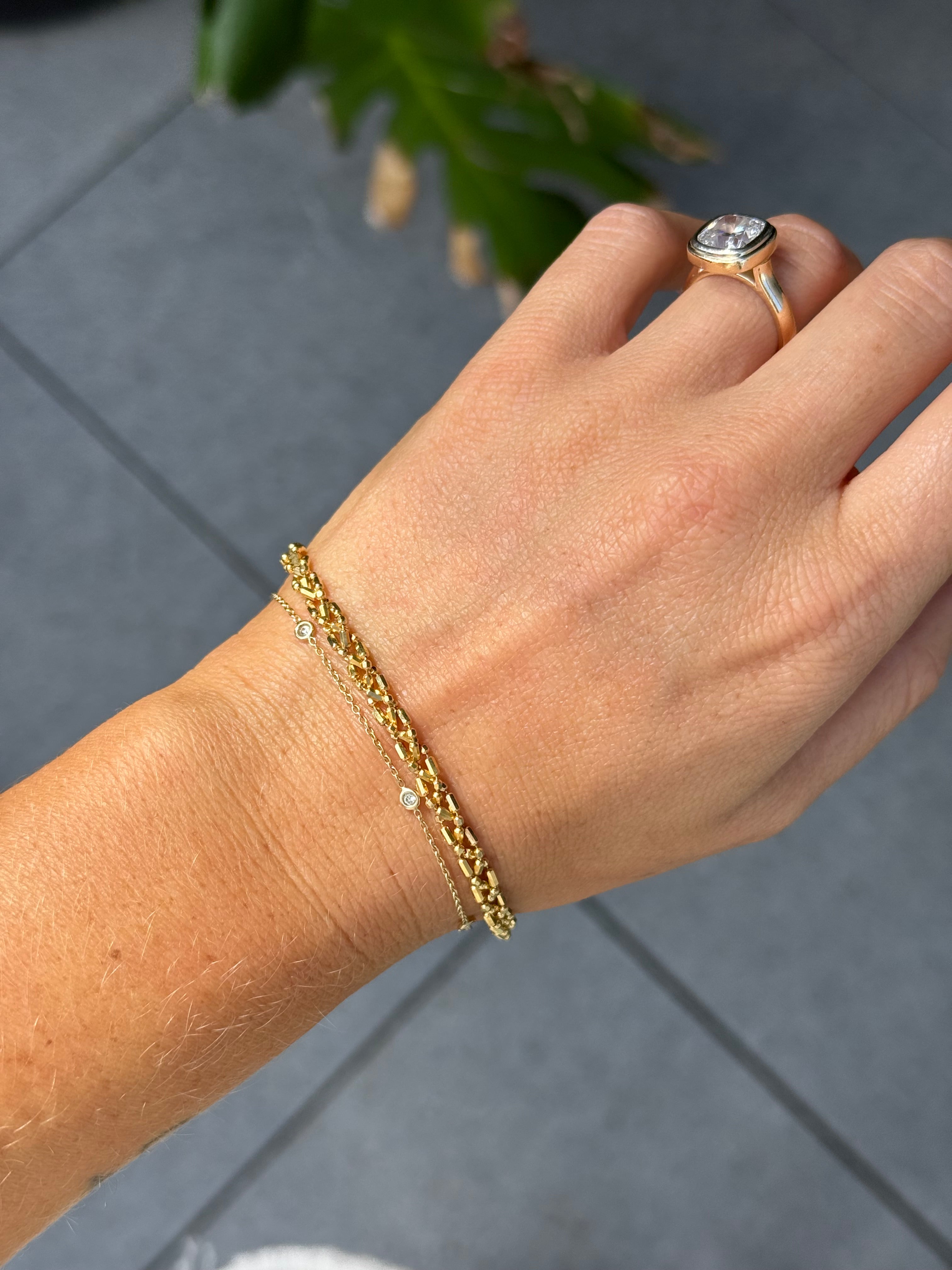 Sparkly Braided Bead Chain Bracelet